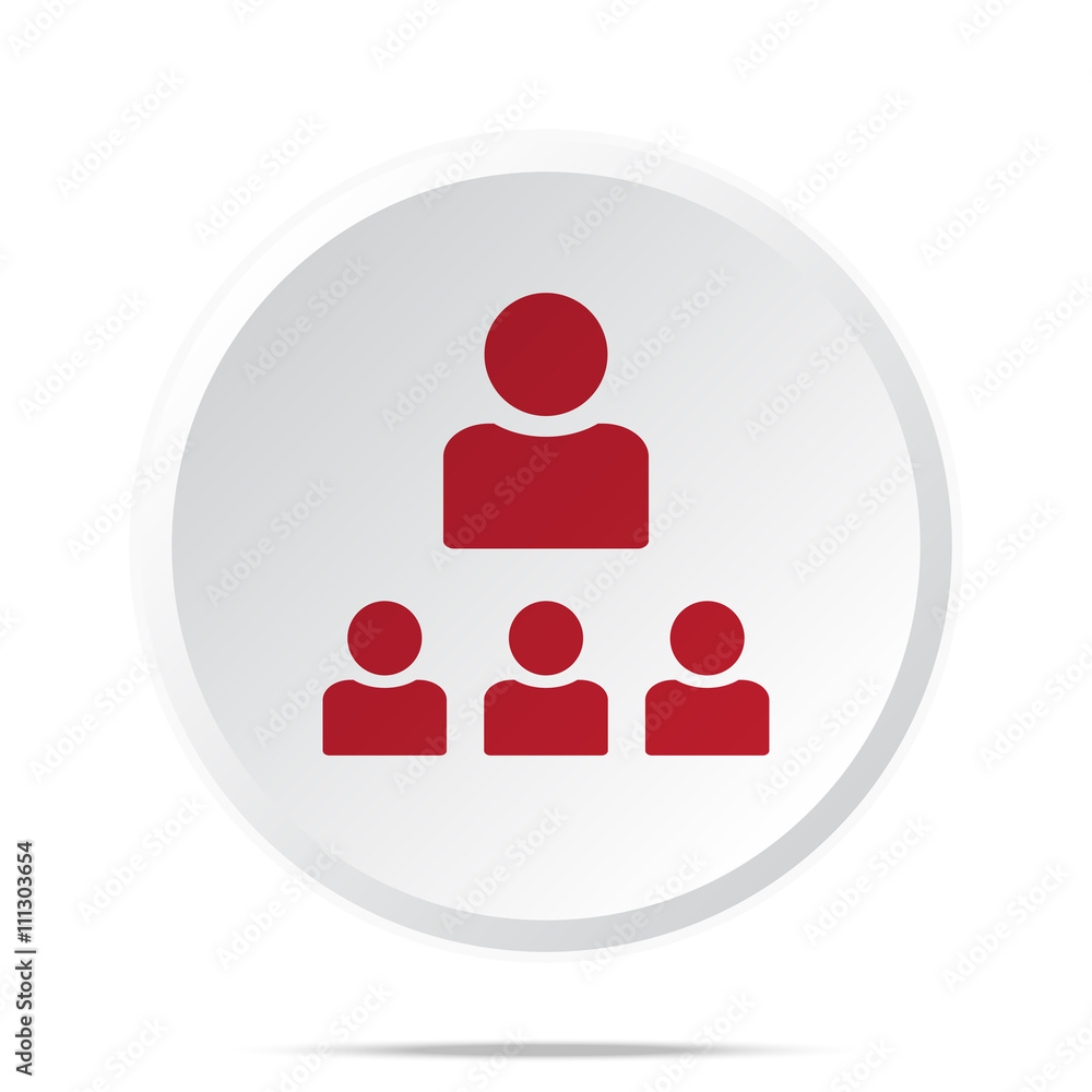 Red Organization icon on white web button Red Organization icon on white web button