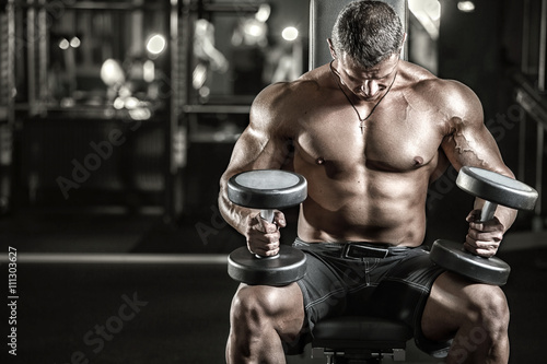 very power athletic man in a gym © zagoryanskiyv
