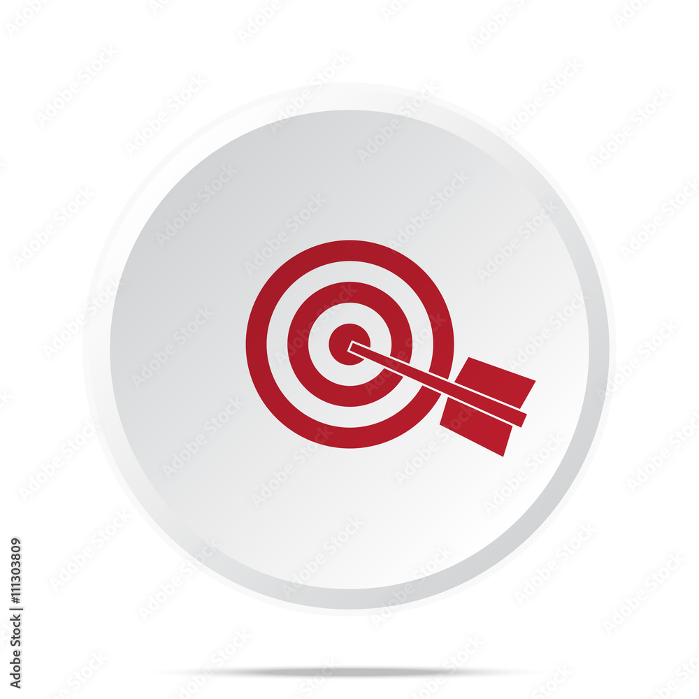 Red Target icon on white web button