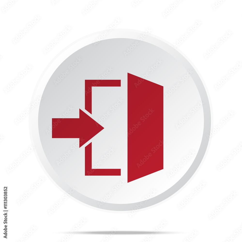 Red Enter icon on white web button Red Enter icon on white web button