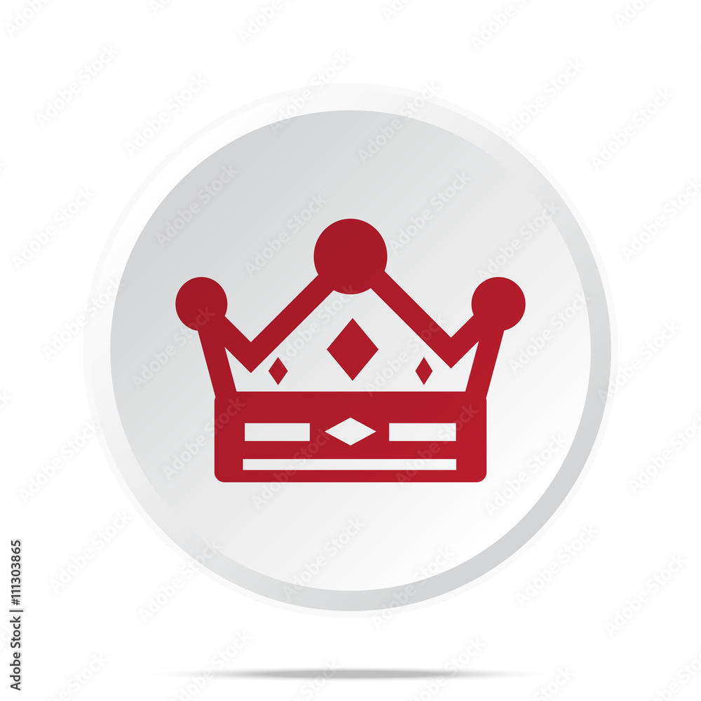 Red Crown icon on white web button Red Crown icon on white web button