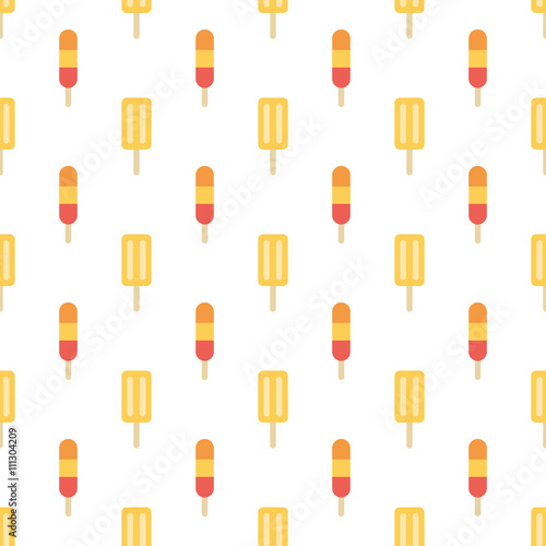 Colorful flat design ice cream seamless pattern background.