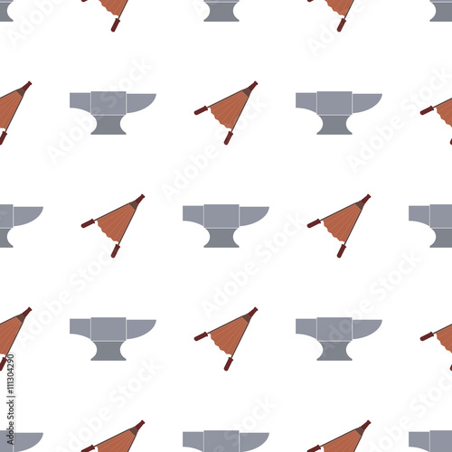 Seamless pattern with blacksmith tools for your design