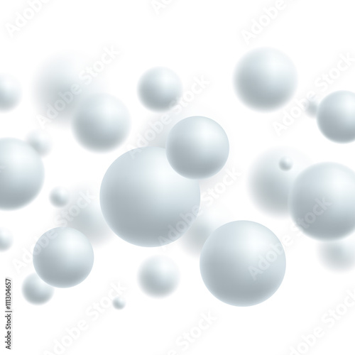 Abstract white spheres background vector illustration.