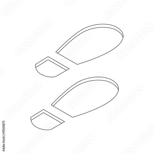 Imprint soles shoes icon, isometric 3d style 