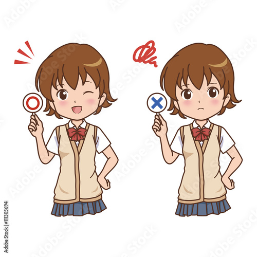 女の子　学生　イラスト