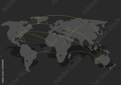 Connection. World map