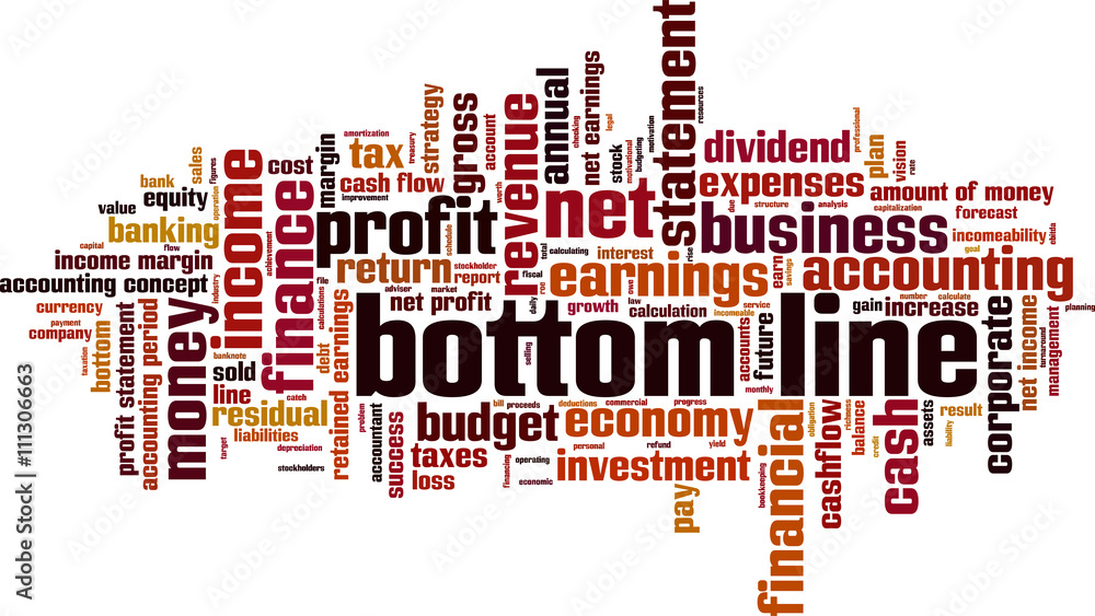 Bottom line word cloud concept. Vector illustration Bottom line word cloud concept. Vector illustration