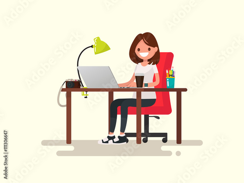 Freelance. The girl the designer or photographer behind a desktop
