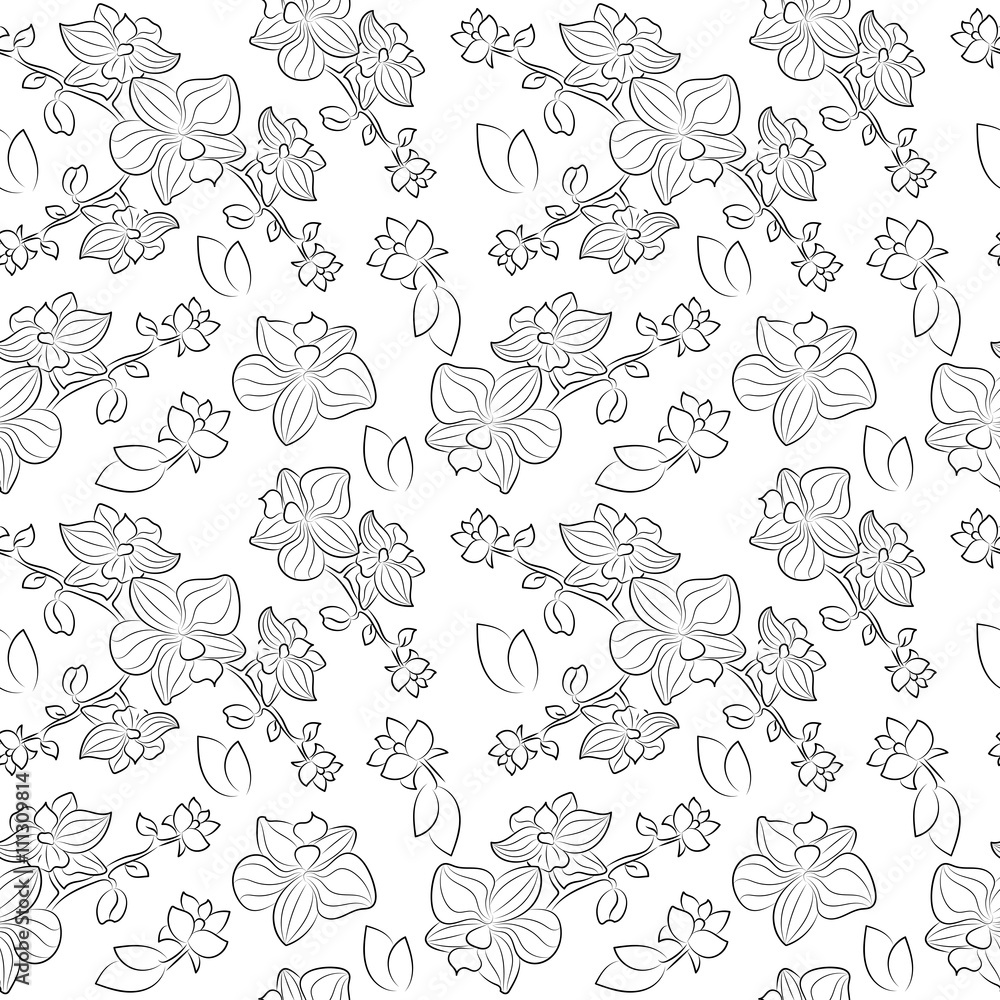 Seamless pattern. Floral decorative elements. Perfect for printing on fabric or paper