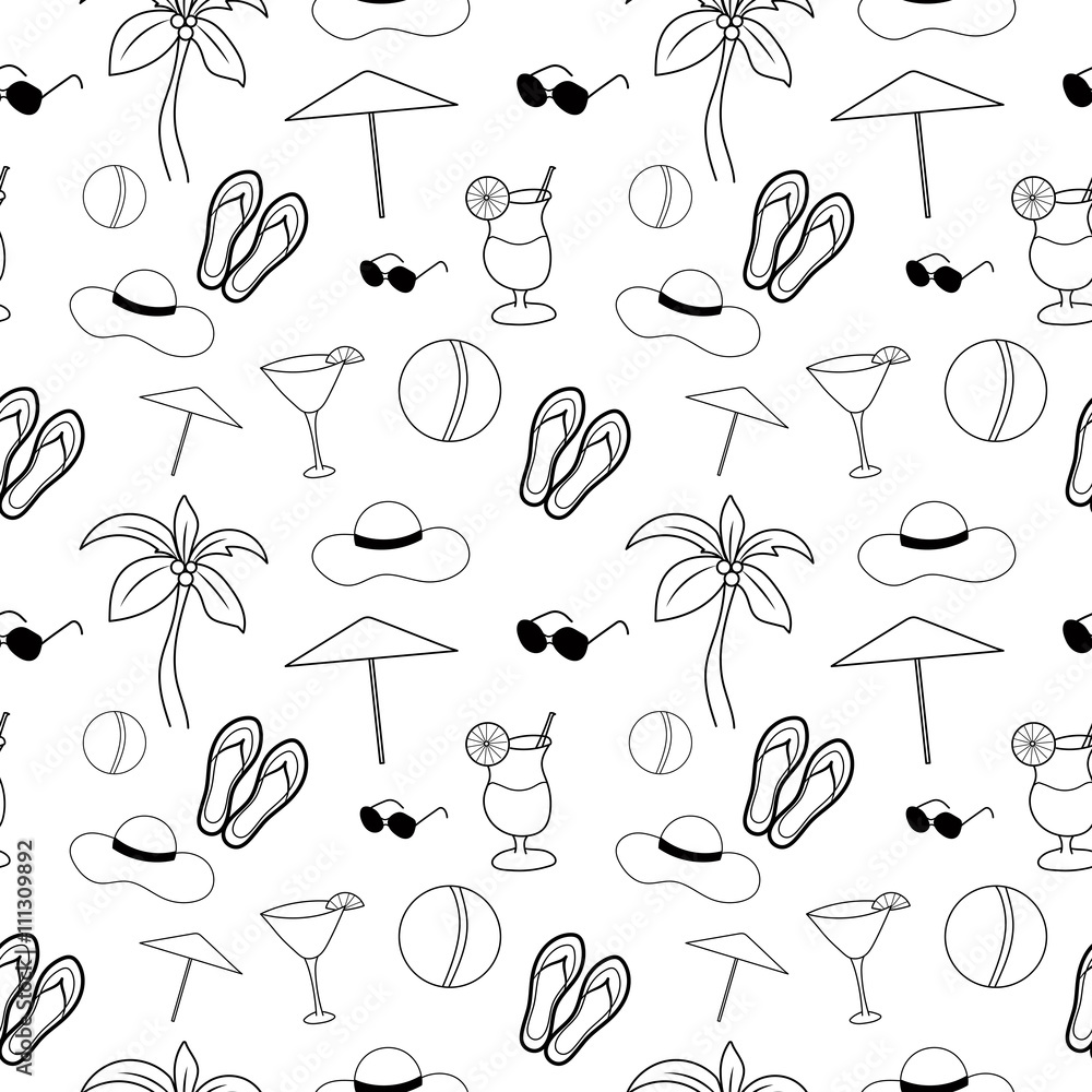 Seamless summer Doodle pattern. Hand Drawn illustration Seamless summer Doodle pattern. Hand Drawn illustration