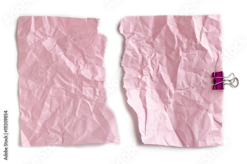 detached pink crumpled paper