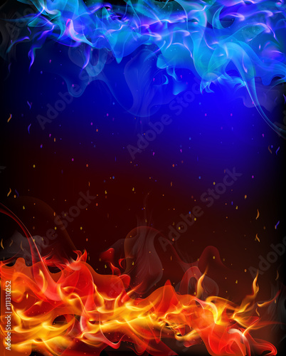 background of red and blue fire