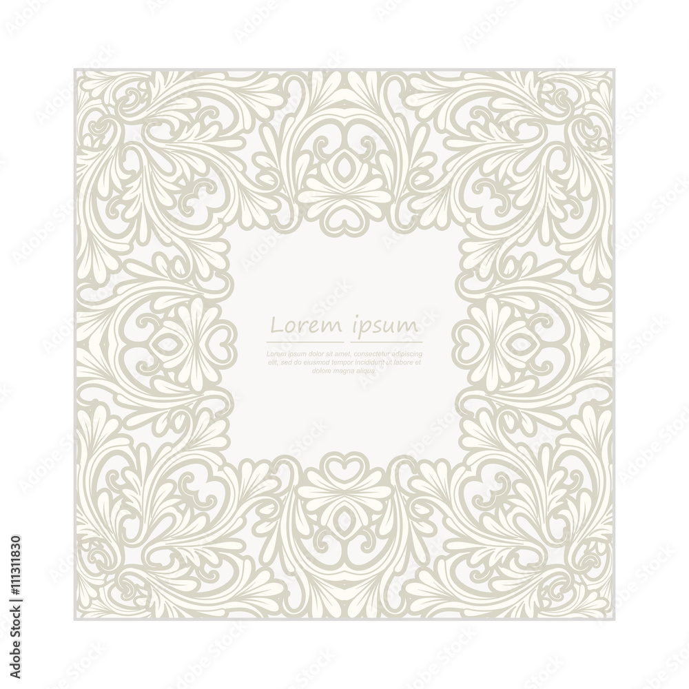 Vector card template with floral pattern. Hand drawn zentangle background Vector card template with floral pattern. Hand drawn zentangle background