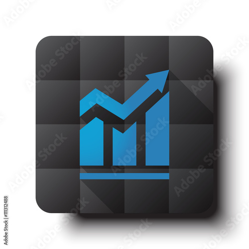 Flat Trend icon on black app button with drop shadow
