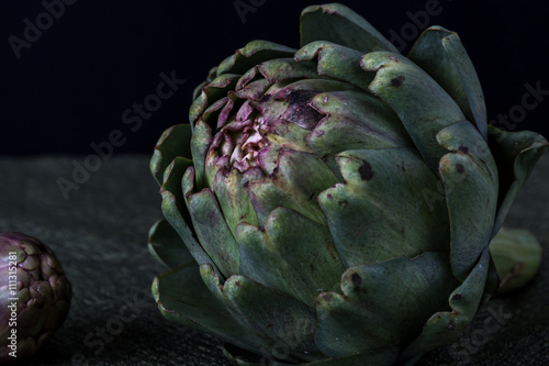 Artichoke with black background 