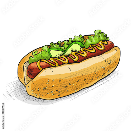hot dog, color picture