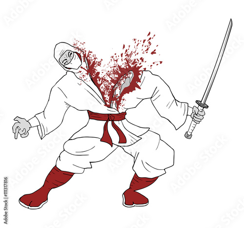 White ninja draw