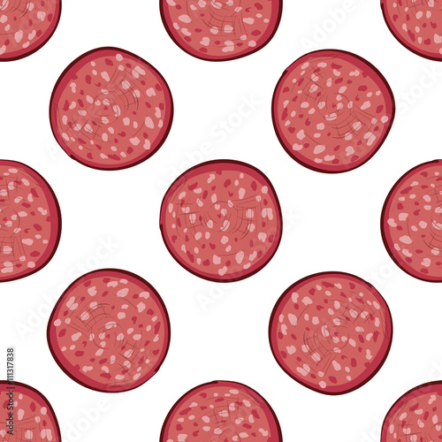Color seamless pattern with salami