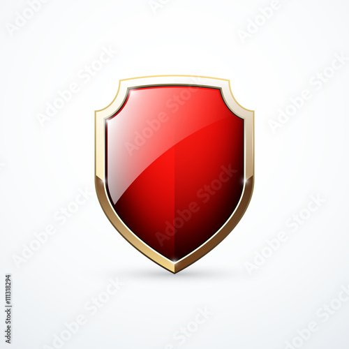 Gold and red shield