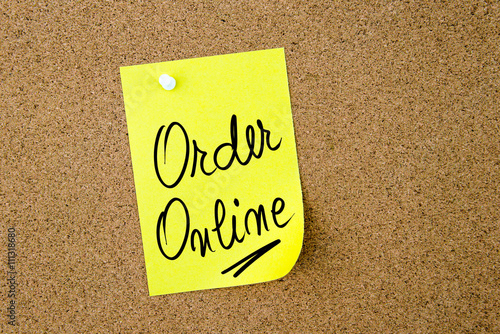 Order Online written on yellow paper note