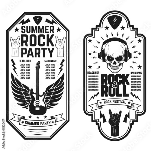 Rock and roll concert flyer templates. Summer rock and roll part