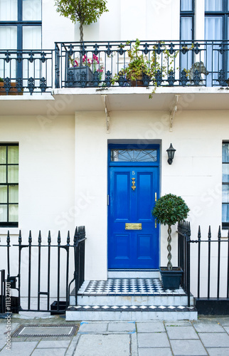 London, England - June 29, 2008: A main colored door in Victoria square