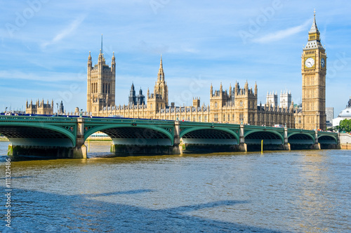 London, England - June 30, 2008: The Westminster bridge and palace