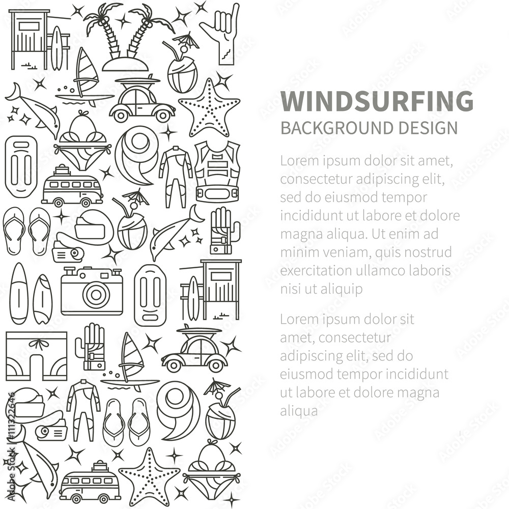 Vertical icons windsurfing