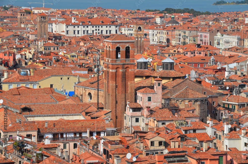 Venice rooftops seen from Saint Marks Campanile