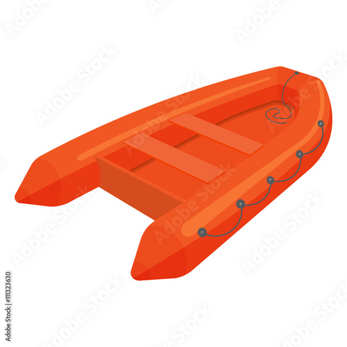 rescue boat vector illustration isolated on white background
