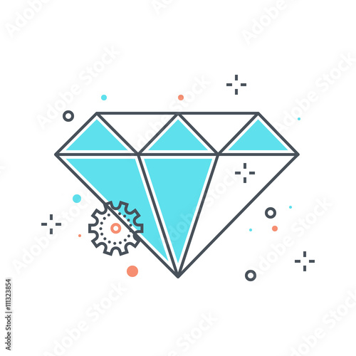 Color line, diamond illustration