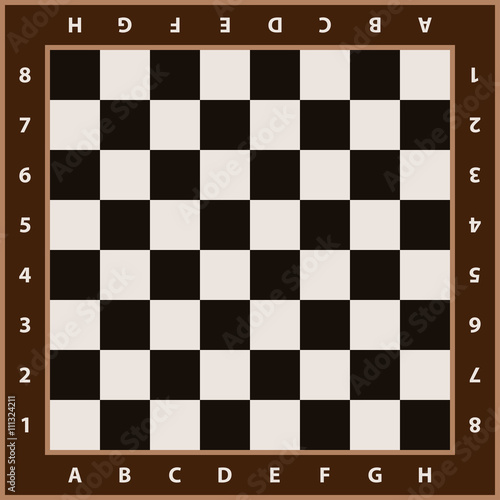 Chessboard background. Empty chess board. Board for chess playing. Vector illustration.