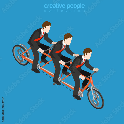 Business corporate company team work flat isometric vector 3d