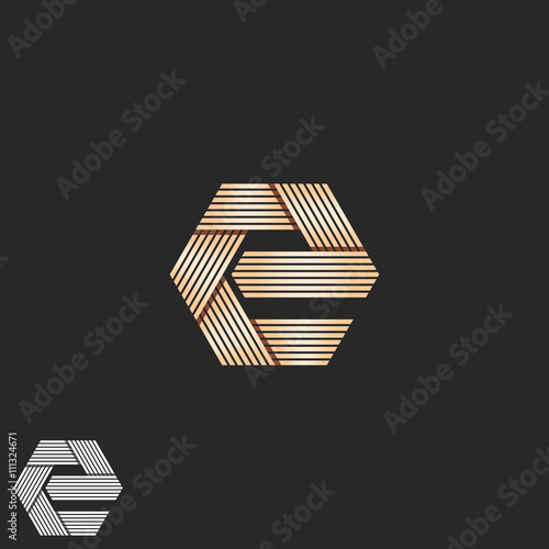Luxury letter E orange monogram, overlapping parallel line geometric shape mockup t-shirt print, intersection stripe