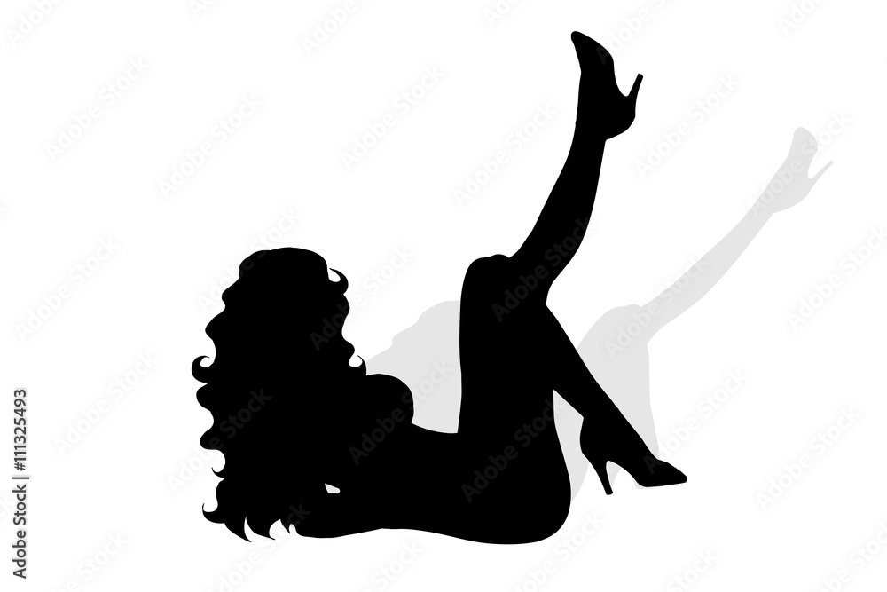 Vector silhouette of sexy girl. Stock Vector | Adobe Stock