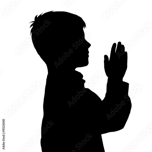 Vector silhouette of boy.