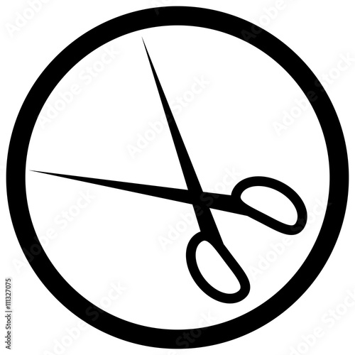Scissors icon black white vector