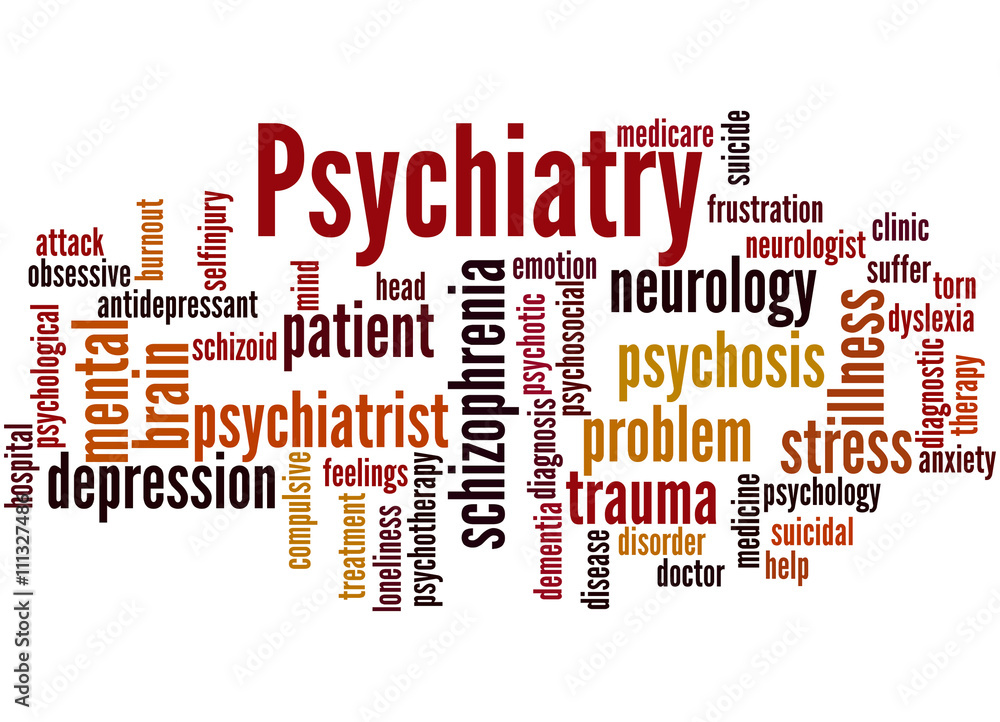Psychiatry, word cloud concept 2