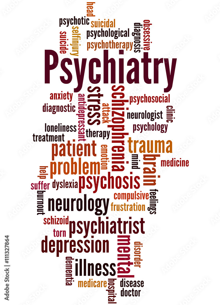 Obraz premium Psychiatry, word cloud concept