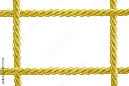 gold rope frame isolated on white background