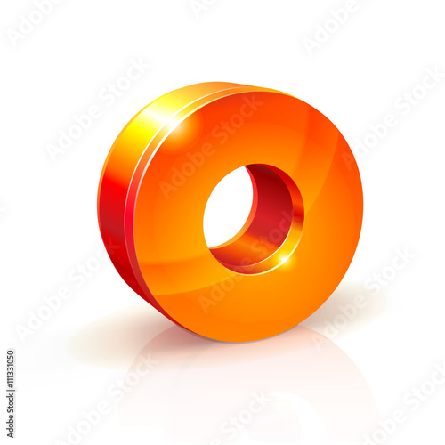 shiny Orange Red 3d number 0