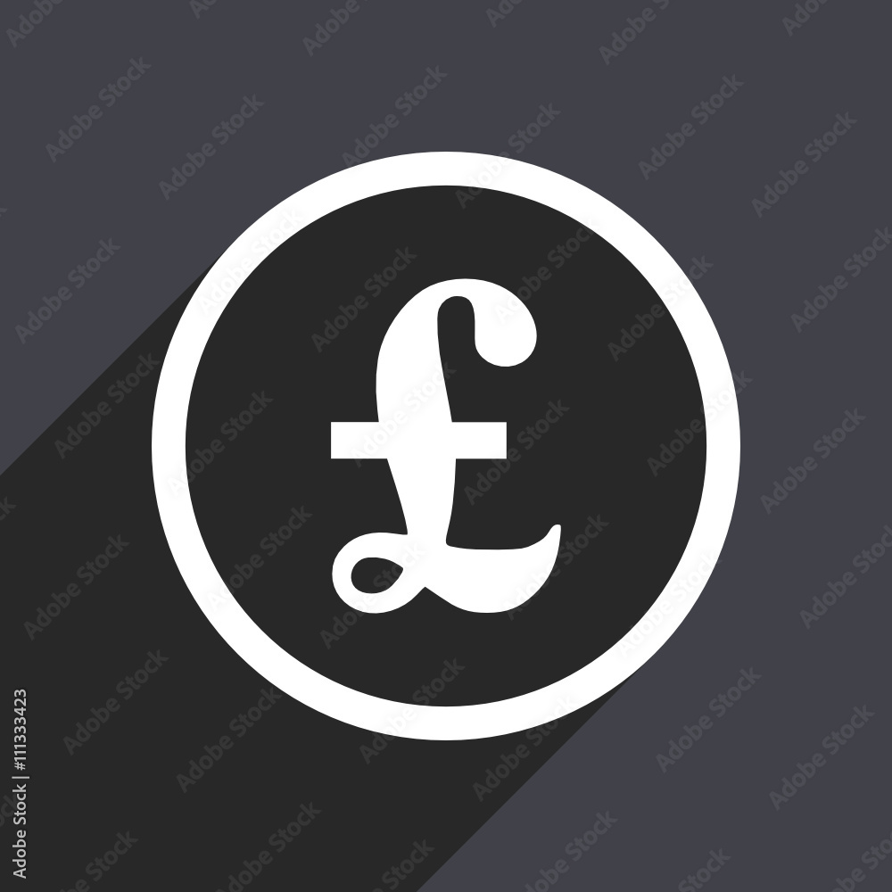 flat design square grey pound vector web icon flat design square grey pound vector web icon