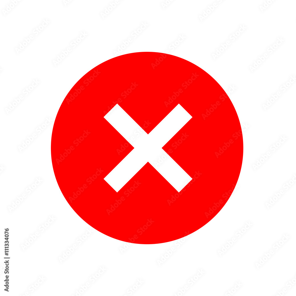 Vetor de Cross sign element. Red X icon isolated on white