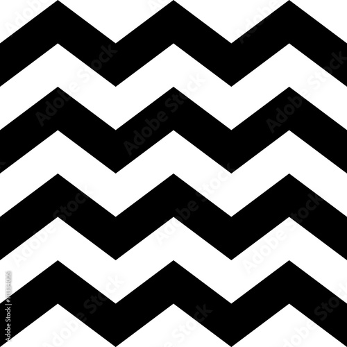 Zig zag lines seamless pattern. Black and white vintage texture. Abstract geometric modern design. Fashion graphic. Decorative background for wallpaper, textile, paper, wrapping. Vector Illustration. photo
