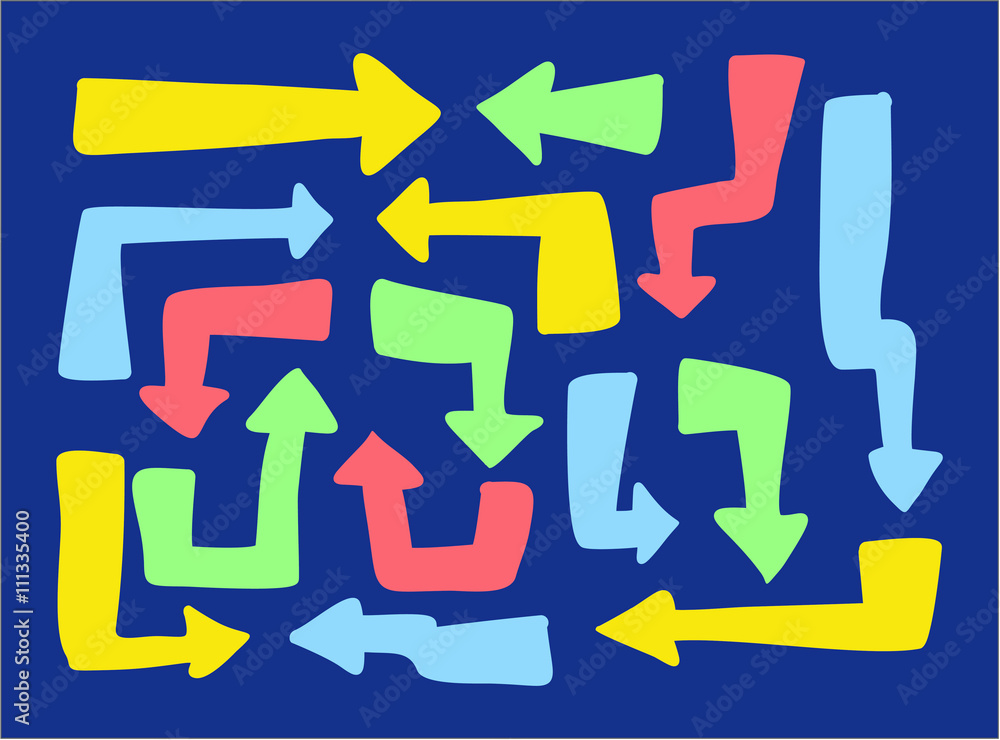 Arrows Freehand Fill Flat Design Arrows Freehand Fill Flat Design