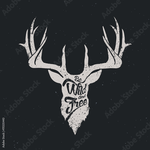 Deer be wild and free invert