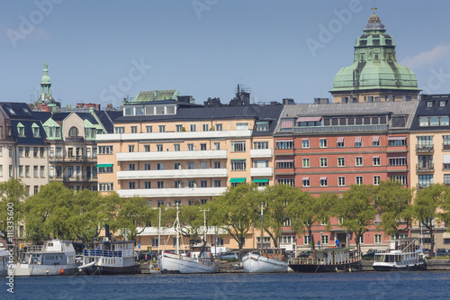 Scenic summer panorama in Stockholm, Sweden