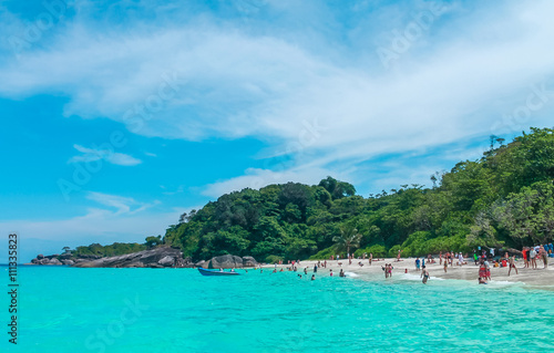 Tropical paradise island with white sand beach