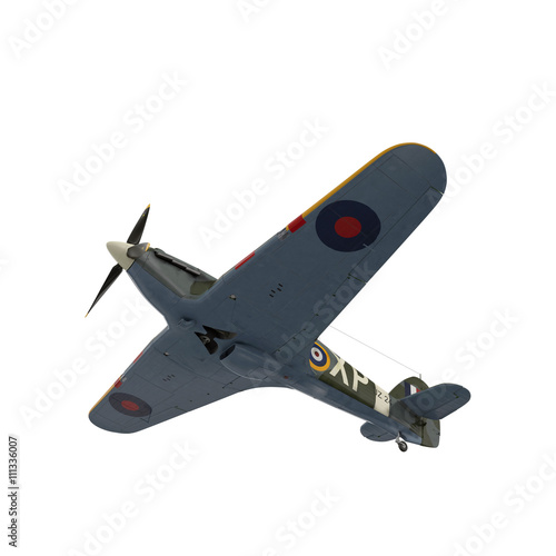 Hawker Hurricane Aircraft isolated on white 3D Illustration photo